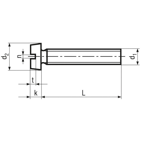 Vite Testa Cilindrica (TC) con Intaglio Classe 4.8 Zincata Bianca UNI 6107 DIN 84 - RENAUDO PRO - Immagine 2